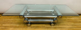 1970s French Stacked Tubular Chrome Coffee Table