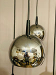 1970s 7 Chrome Cascading Globe Hanging Light