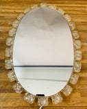 1970s Illuminated Hillebrand Lucite Oval Wall Mirror