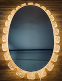 1970s Illuminated Hillebrand Lucite Oval Wall Mirror