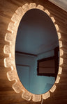 1970s Illuminated Hillebrand Lucite Oval Wall Mirror