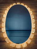 1970s Illuminated Hillebrand Lucite Oval Wall Mirror