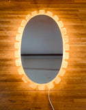 1970s Illuminated Hillebrand Lucite Oval Wall Mirror