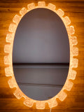 1970s Illuminated Hillebrand Lucite Oval Wall Mirror