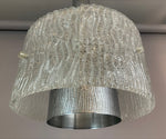 1970s Kaiser Frosted Glass & Chrome Hanging Light