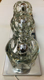 1970s Peill & Putzler Faceted Glass on Chrome Wall Lights