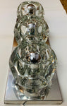 1970s Peill & Putzler Faceted Glass on Chrome Wall Lights