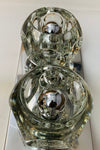 1970s Peill & Putzler Faceted Glass on Chrome Wall Lights