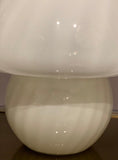 1970s Putzler White Swirled Glass Table Lamp