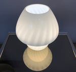 1970s Putzler White Swirled Glass Table Lamp