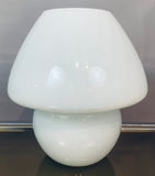 1970s German Putzler White Mushroom Table Lamp