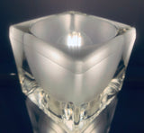 1970s Putzler Frosted Cube Glass Table Lamp