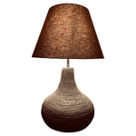 1970s German Brown Pottery Table Lamp