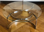 1970s Merrow Associates Round Glass & Chrome Coffee Table