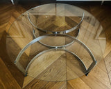 1970s Merrow Associates Round Glass & Chrome Coffee Table