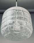 1970s Small Doria Leuchten Crackle Glass Hanging Light