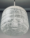 1970s Small Doria Leuchten Crackle Glass Hanging Light