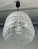 1970s Small Doria Leuchten Crackle Glass Hanging Light