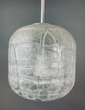 1970s Small Doria Leuchten Crackle Glass Hanging Light