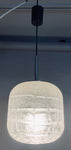 1970s Small Doria Leuchten Crackle Glass Hanging Light