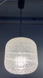 1970s Small Doria Leuchten Crackle Glass Hanging Light