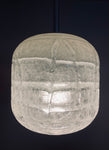 1970s Small Doria Leuchten Crackle Glass Hanging Light