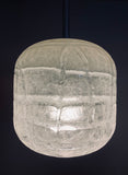 1970s Small Doria Leuchten Crackle Glass Hanging Light