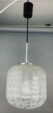 1970s Small Doria Leuchten Crackle Glass Hanging Light