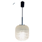 1970s Small Doria Leuchten Crackle Glass Hanging Light