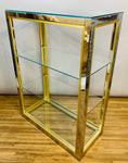 1970s Small Italian Renato Zevi Brass & Chrome Shelving Unit