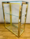 1970s Small Italian Renato Zevi Brass & Chrome Shelving Unit