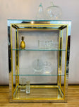 1970s Small Italian Renato Zevi Brass & Chrome Shelving Unit