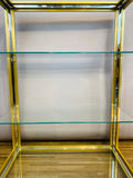 1970s Small Italian Renato Zevi Brass & Chrome Shelving Unit