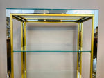 1970s Small Italian Renato Zevi Brass & Chrome Shelving Unit