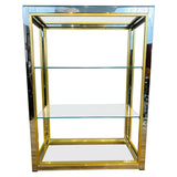 1970s Small Italian Renato Zevi Brass & Chrome Shelving Unit