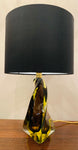 1970s Murano Sommerso Glass and Brass Table Lamp
