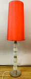 1970s Tall Illuminated Glass Table or Floor Lamp