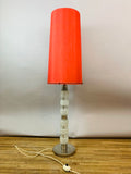 1970s Tall Illuminated Glass Table or Floor Lamp