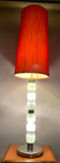 1970s Tall Illuminated Glass Table or Floor Lamp