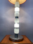 1970s Tall Illuminated Glass Table or Floor Lamp