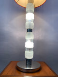 1970s Tall Illuminated Glass Table or Floor Lamp