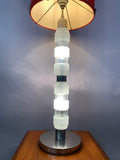 1970s Tall Illuminated Glass Table or Floor Lamp