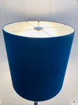 1970s Brushed Chrome & Cobalt Blue Glass Floor Lamp