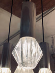1970s German Chrome and Glass Pendant Lights