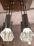 1970s German Chrome and Glass Pendant Lights