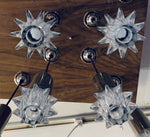 1970s German Chrome and Glass Pendant Lights