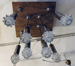 1970s German Chrome and Glass Pendant Lights