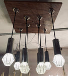 1970s German Chrome and Glass Pendant Lights