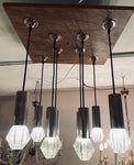 1970s German Chrome and Glass Pendant Lights