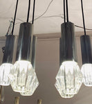 1970s German Chrome and Glass Pendant Lights